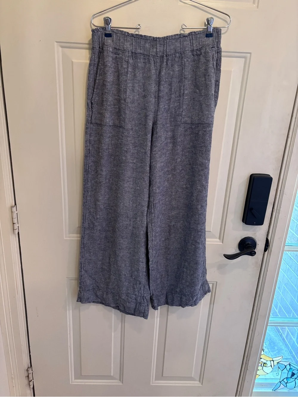 Time and Tru Wide-Leg Linen-Blend Pants in Slate